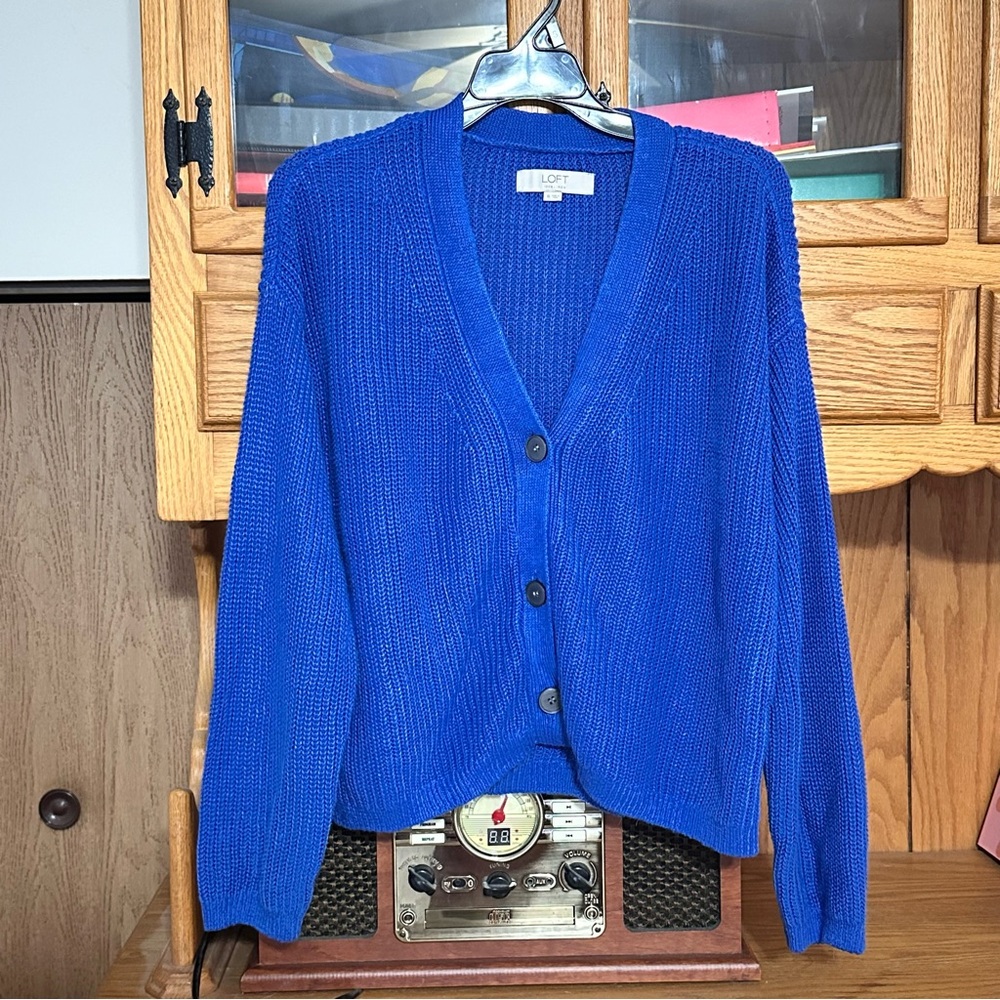 Blue Linen Cardigan